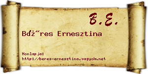Béres Ernesztina névjegykártya